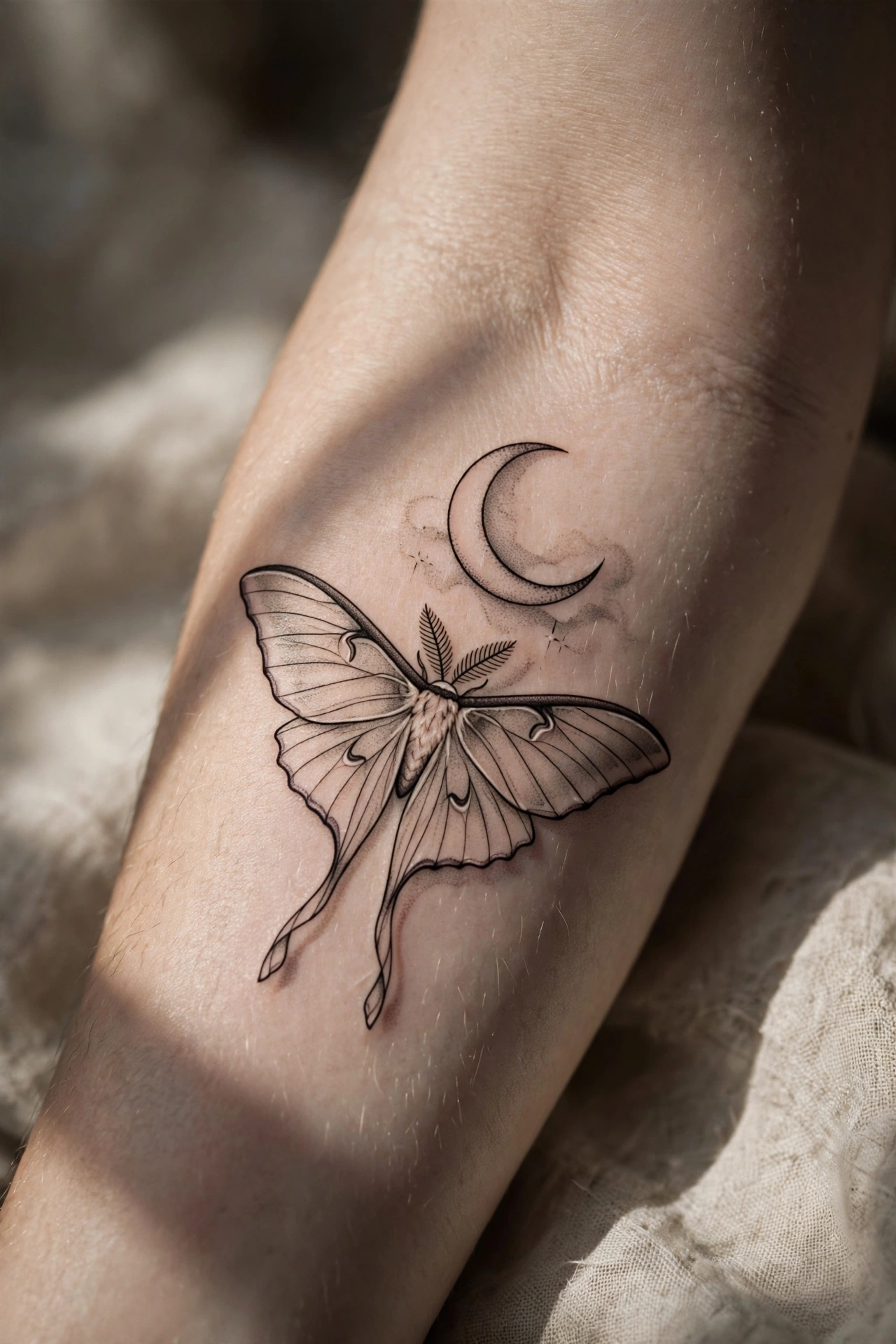 Japanese style ocean wave tattoo on a woman's arm
