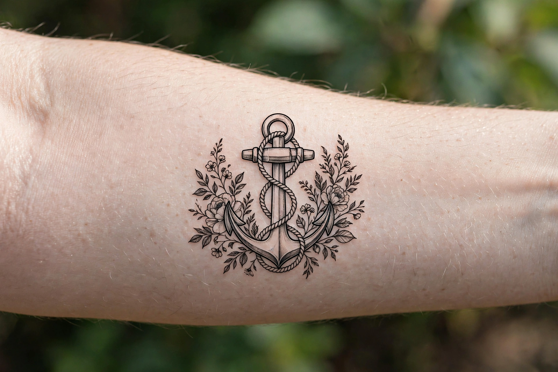 Tree of life with spreading roots tattoo on a woman's forearm