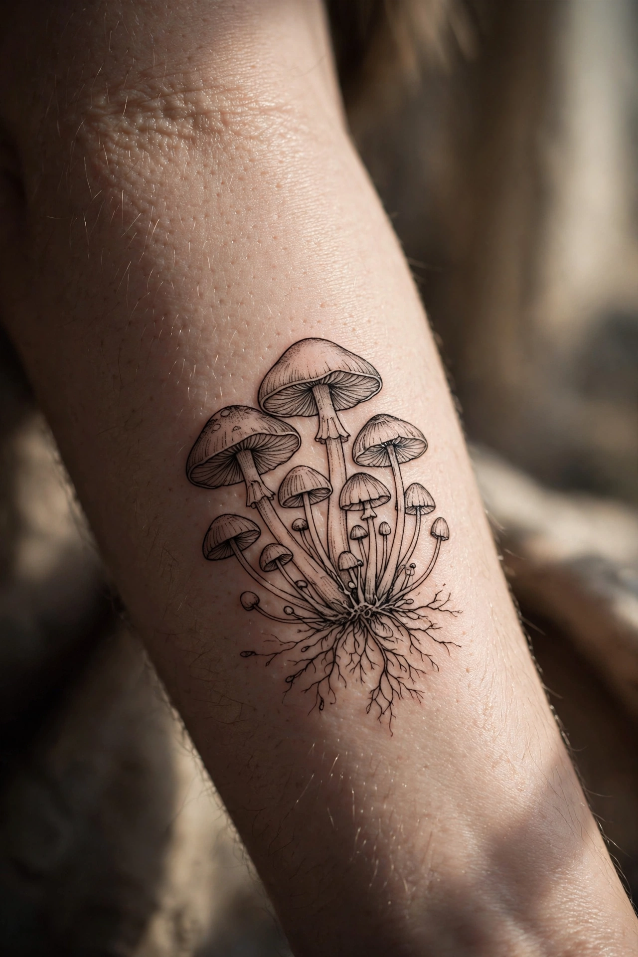 Whimsical fairy with sparkling wings tattoo on a woman's arm