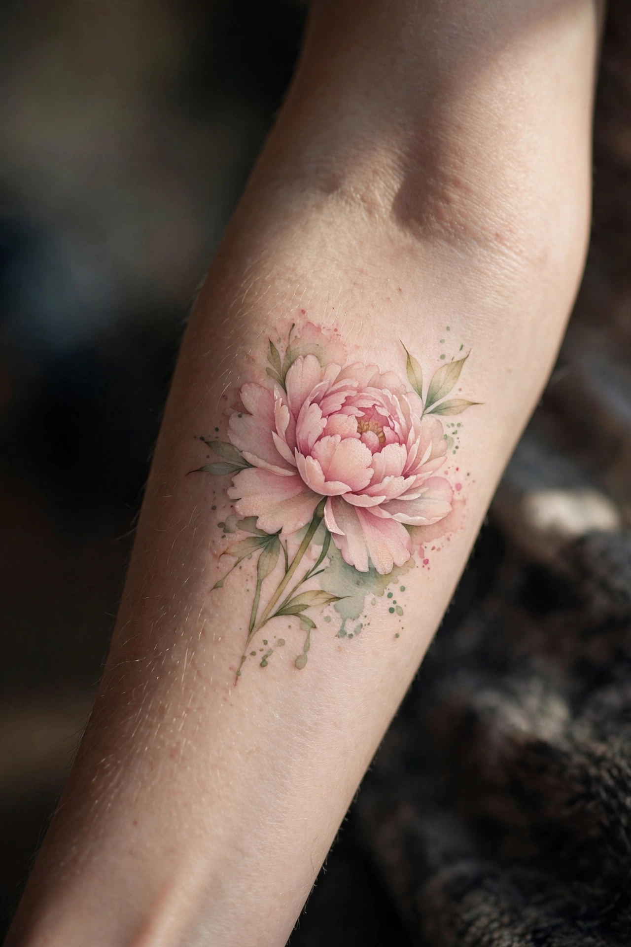 Latitude longitude coordinates tattoo in typewriter font on arm
