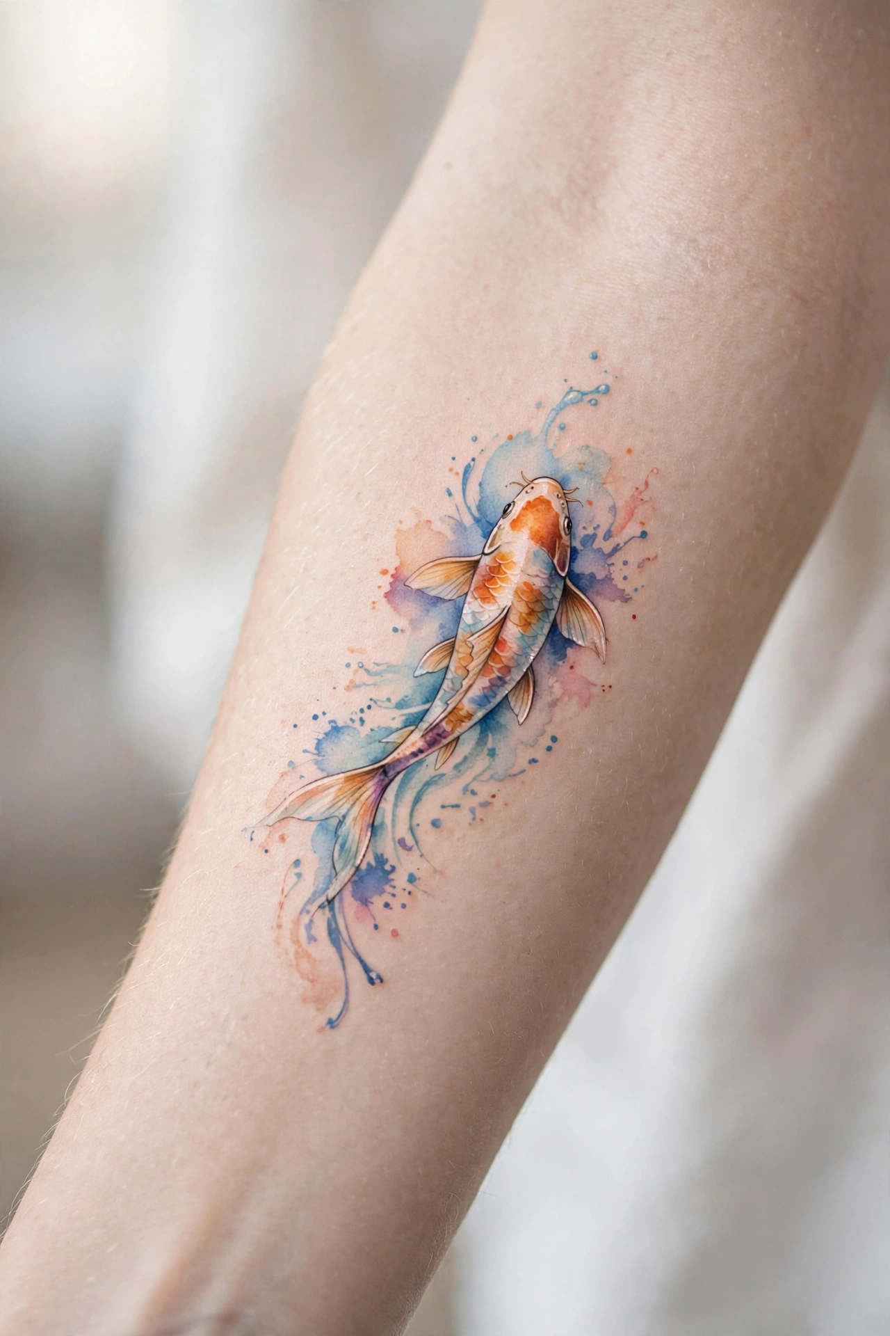 Bold blackwork patterned armband tattoo around a woman's bicep