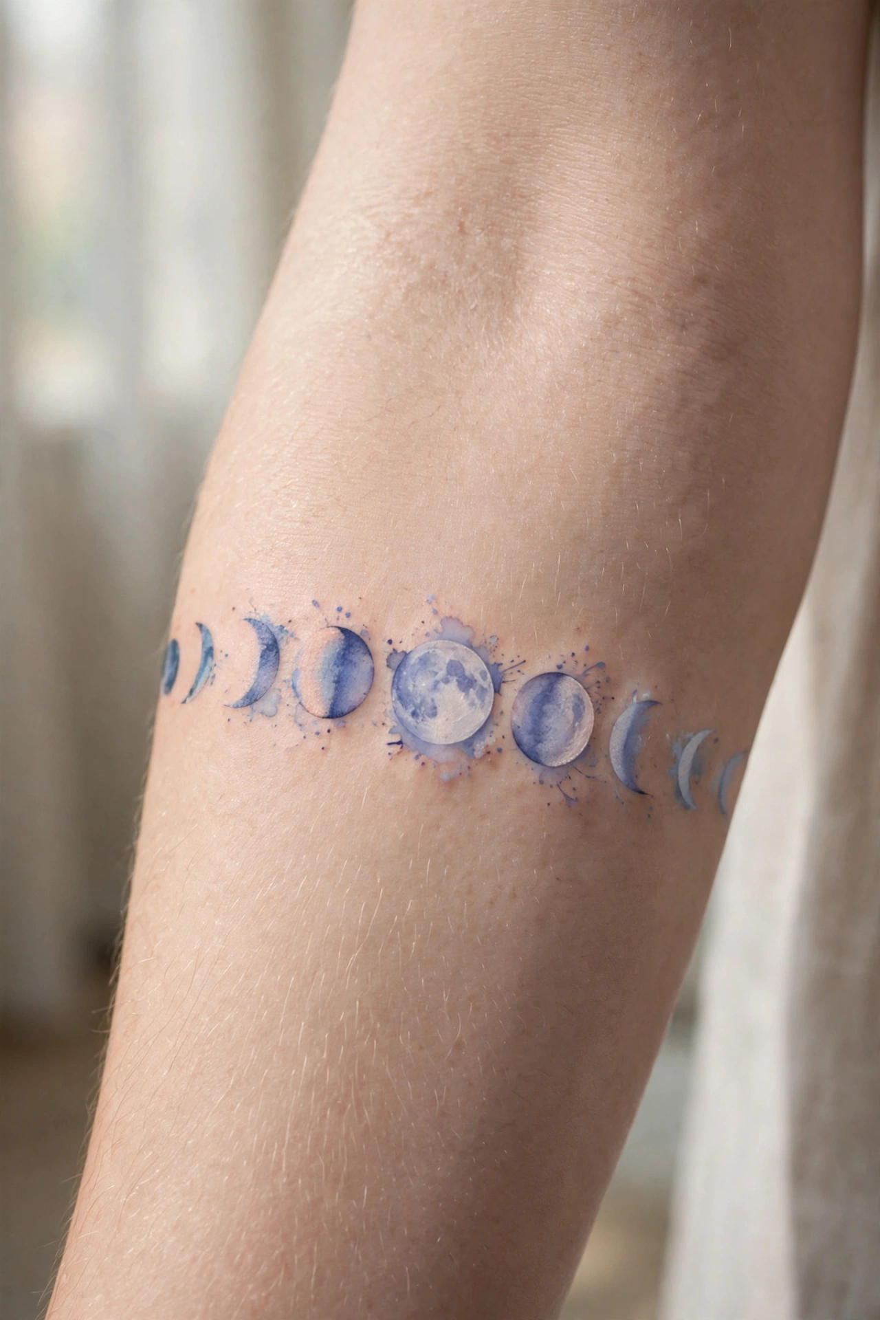Realistic tiger face tattoo on a woman's upper arm