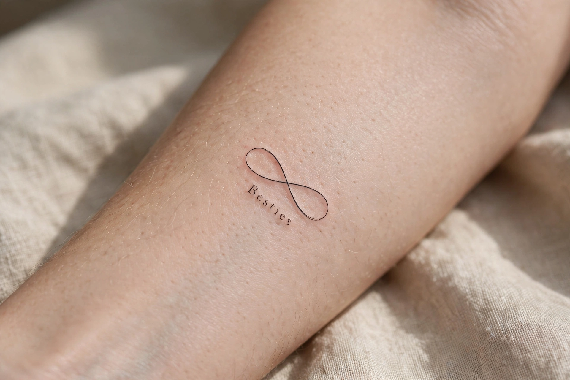 Infinity symbol best friend tattoo with heart