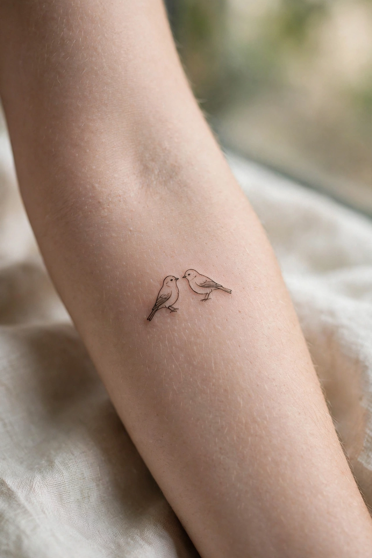 Two birds best friend tattoo on shoulders