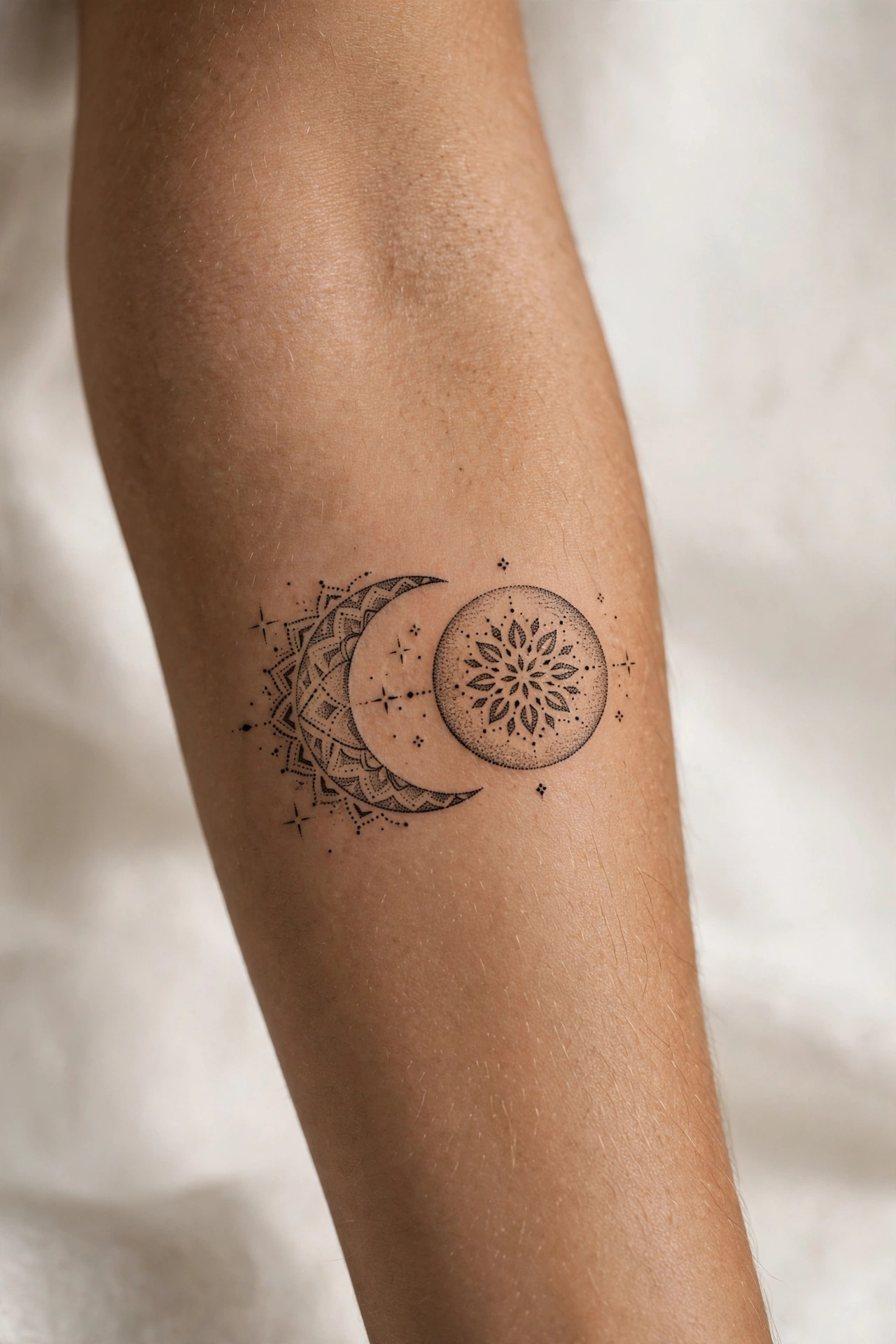 Moon best friend tattoo for night owls