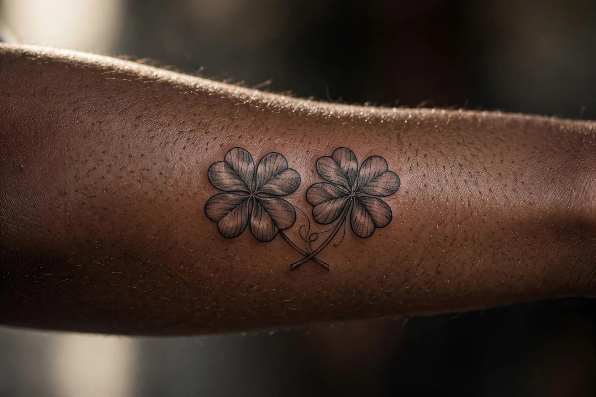 Four-leaf clover best friend tattoo for luck
