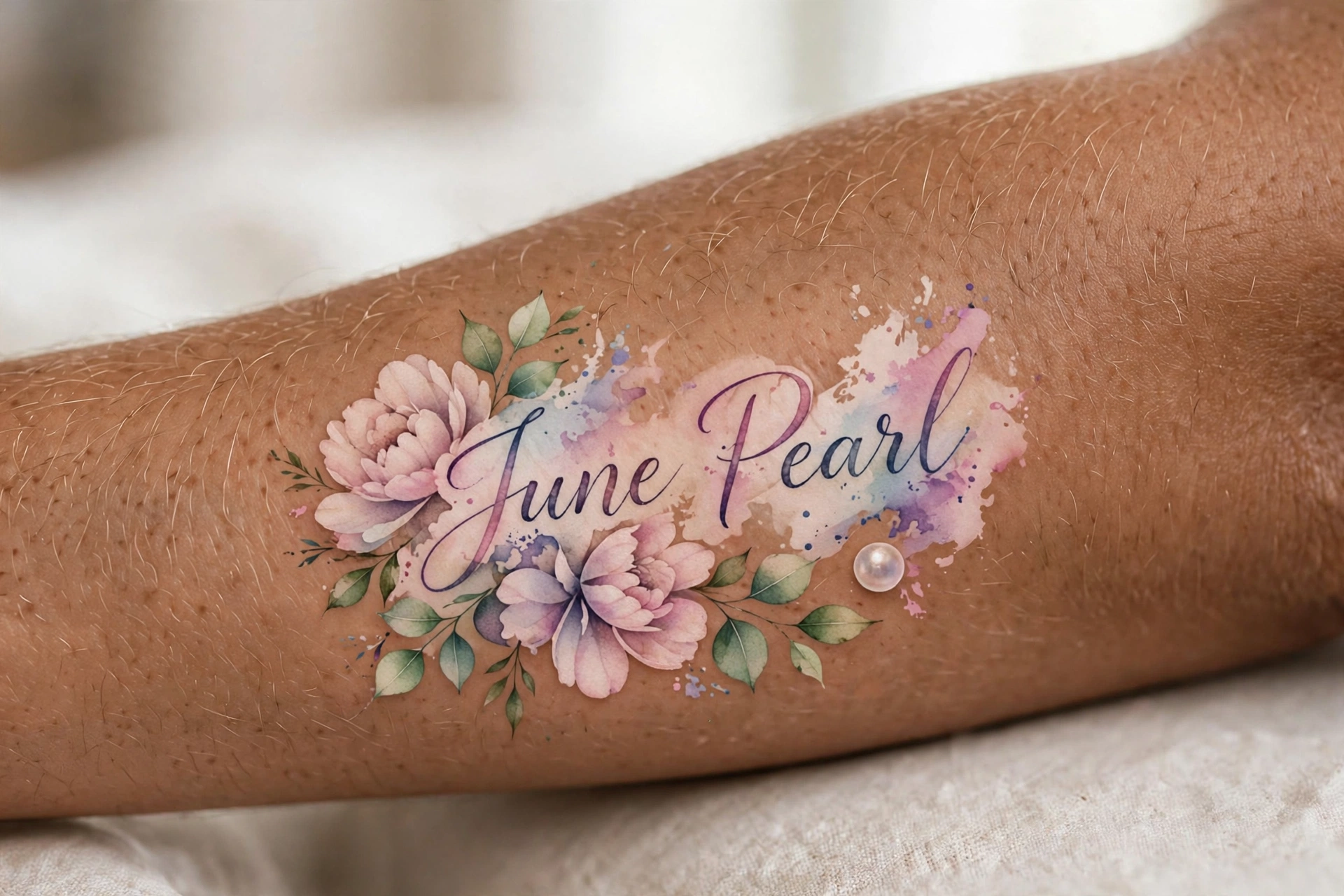 Pearl birthstone tattoo for June birthdays