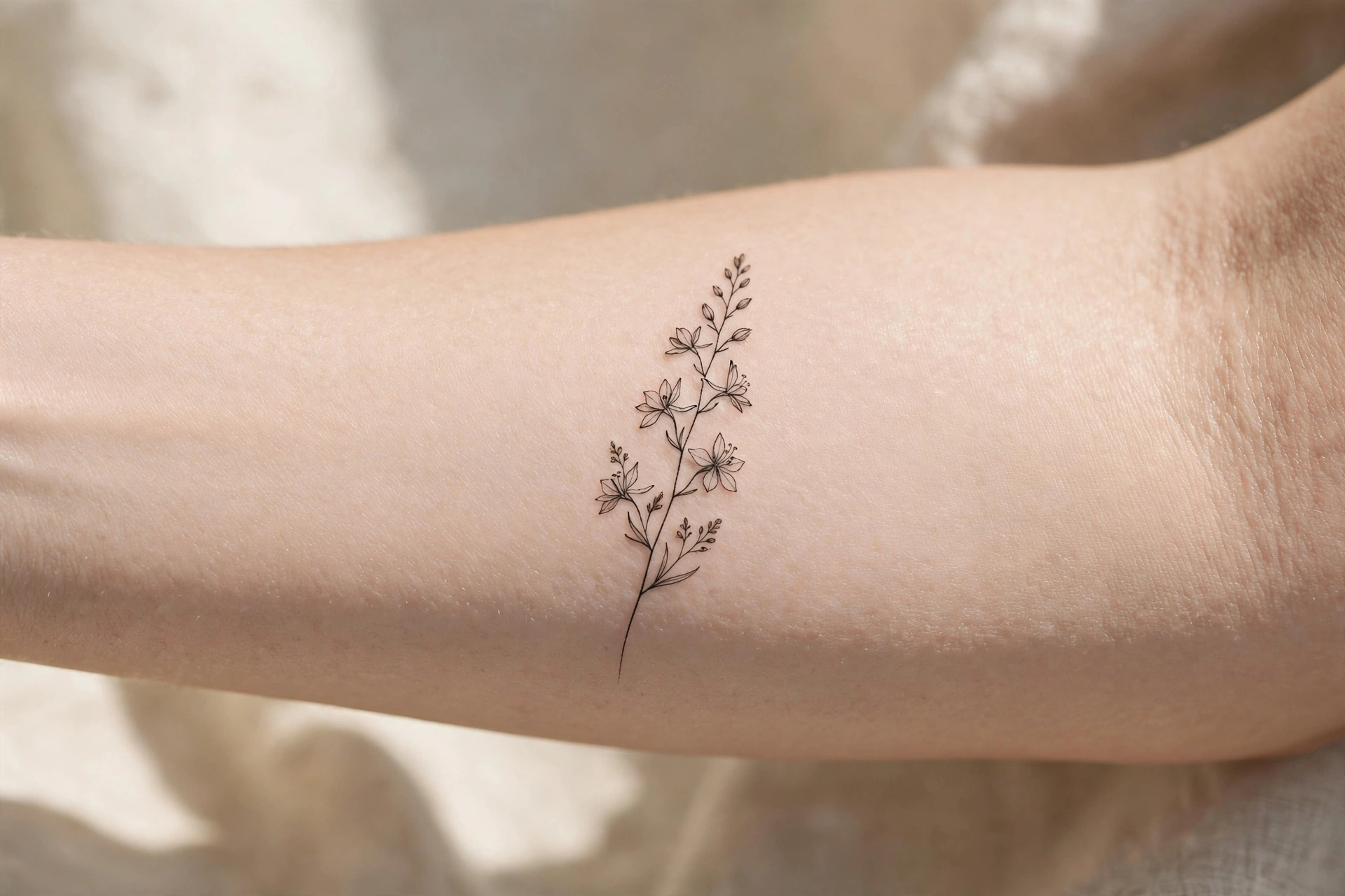 July birth flower larkspur tattoo spike
