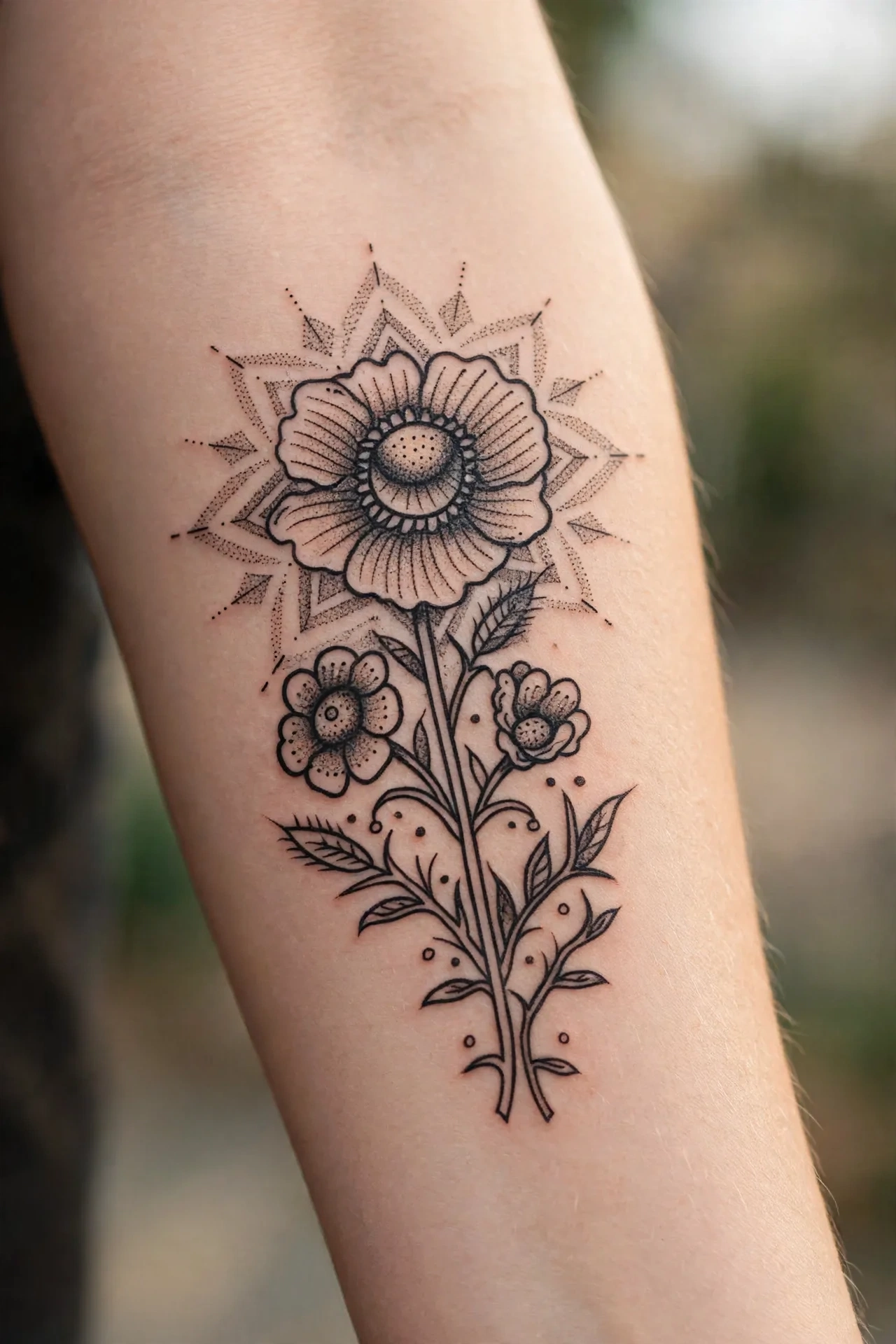 October birth flower marigold tattoo pom