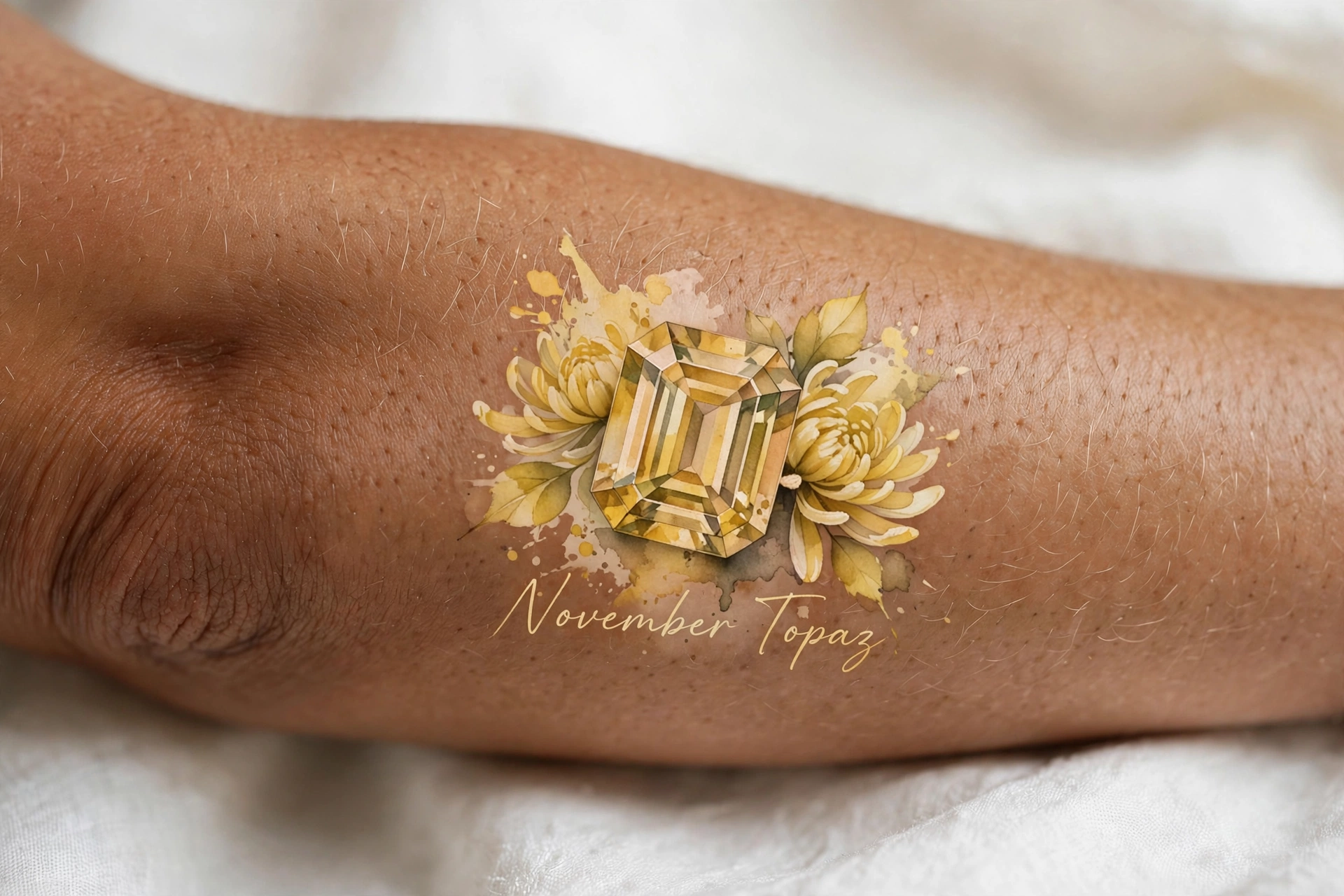 Topaz birthstone tattoo for November birthdays