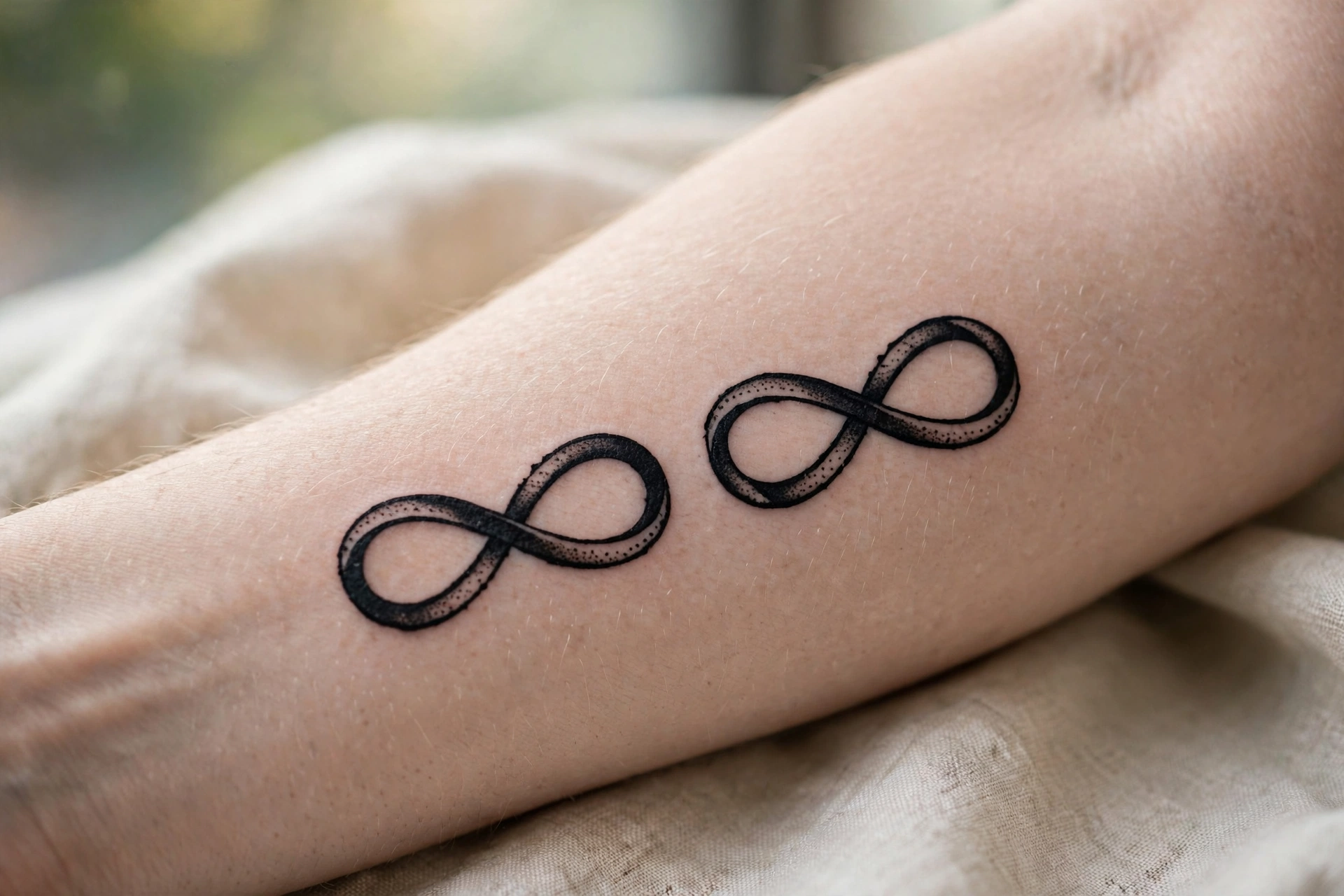 Matching infinity tattoos for father and daughter