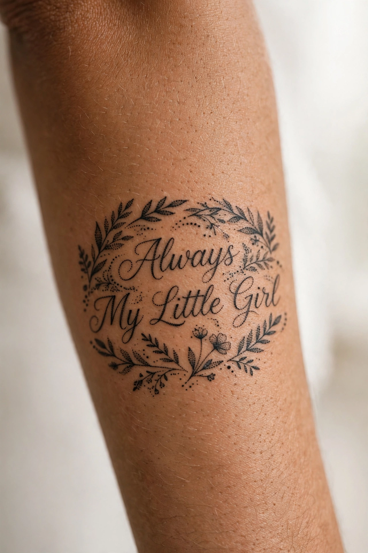 Always my little girl quote tattoo for dad