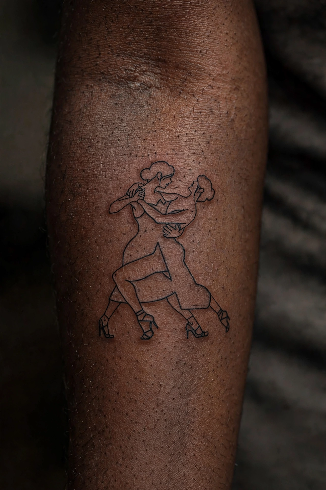 Father daughter first dance silhouette tattoo