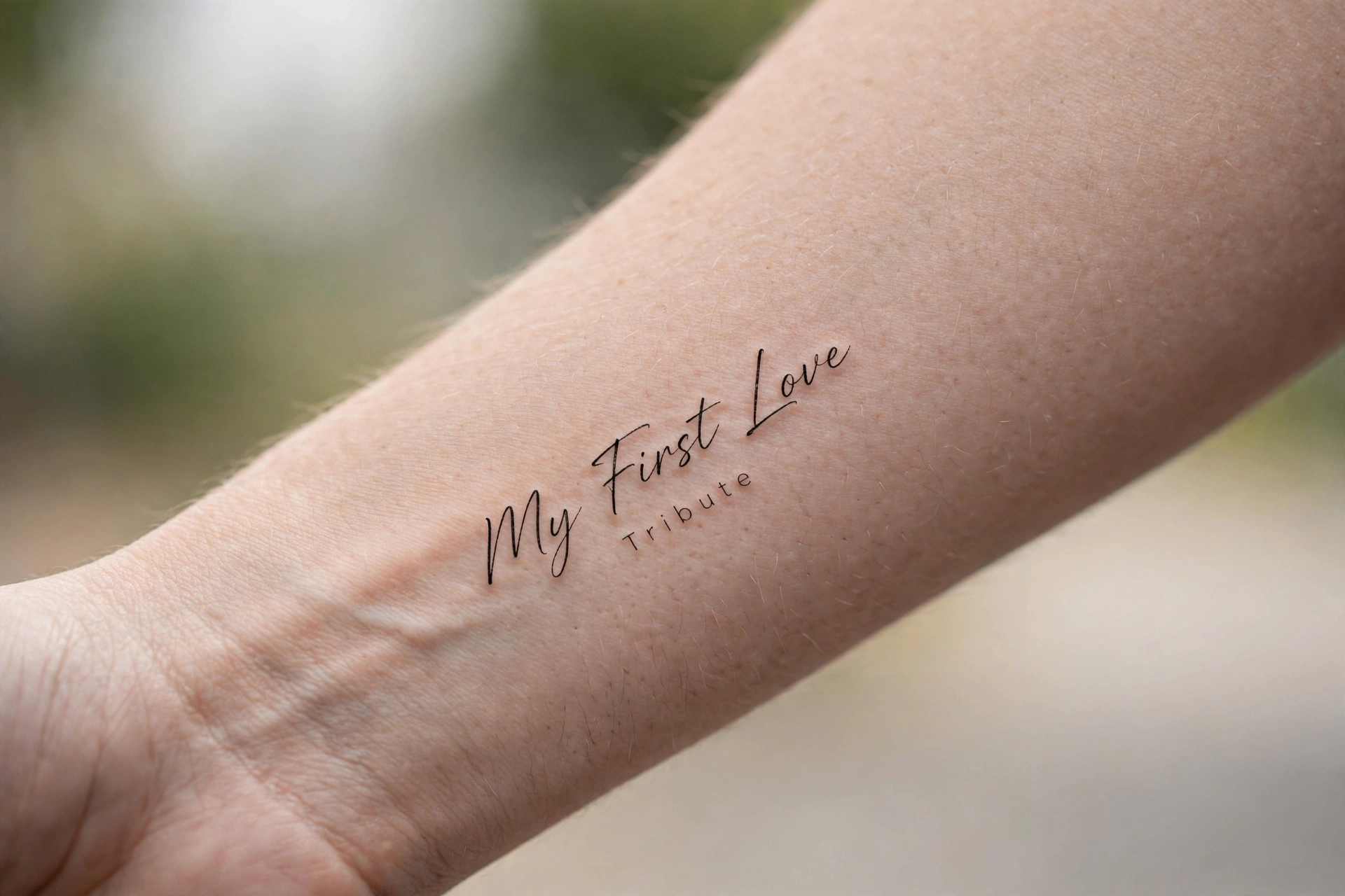 My first love was dad tribute tattoo