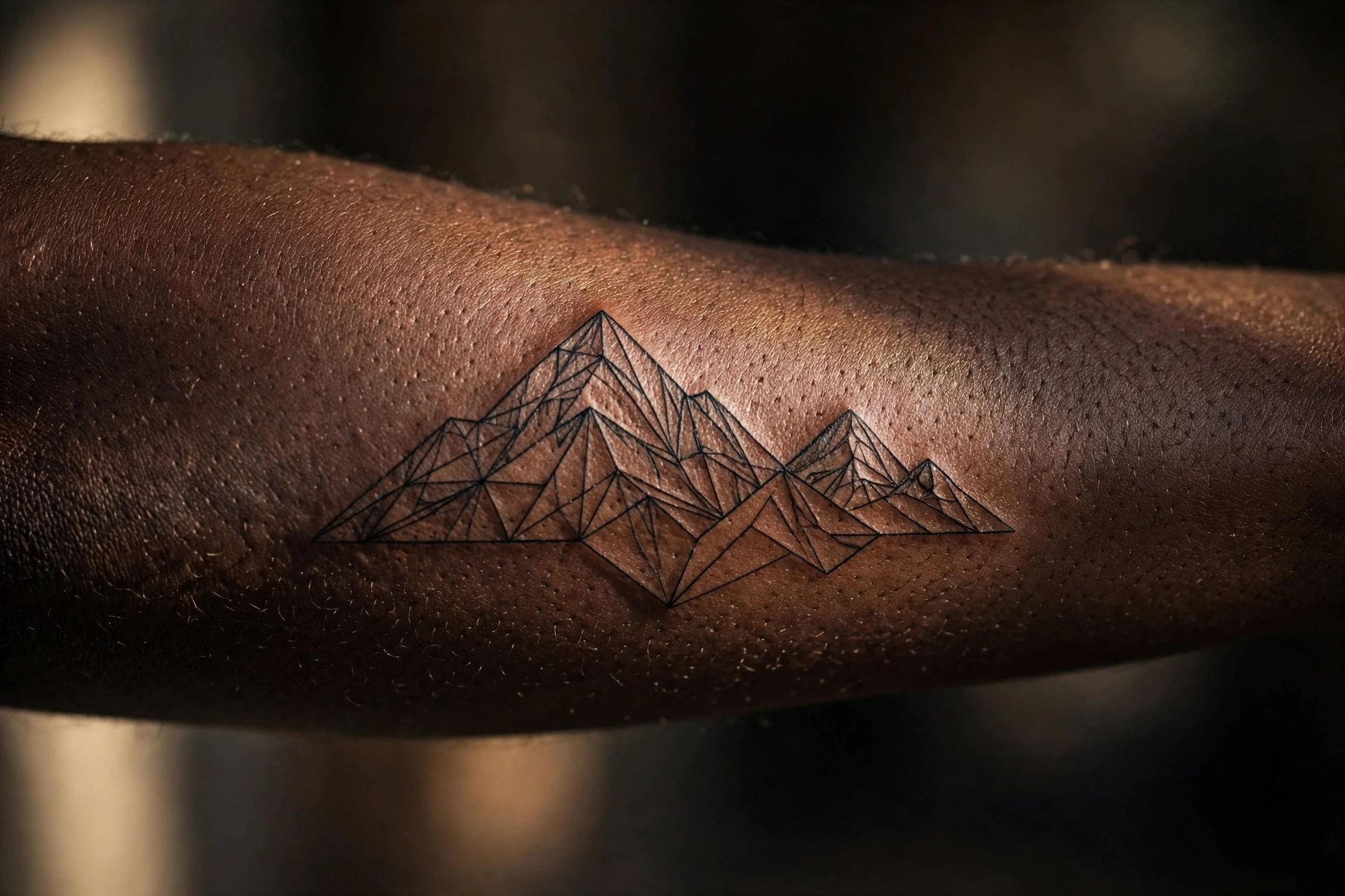 Big mountain with small peak tattoo duo