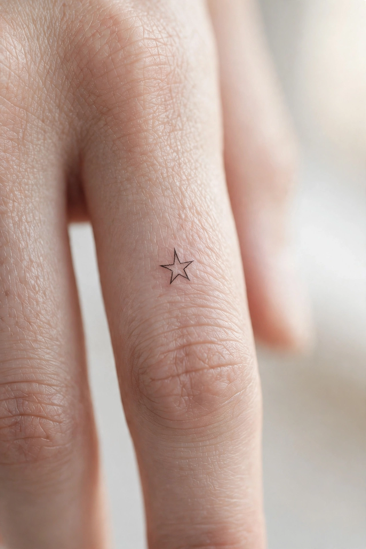 Thin black band tattoo around a ring finger like a wedding ring