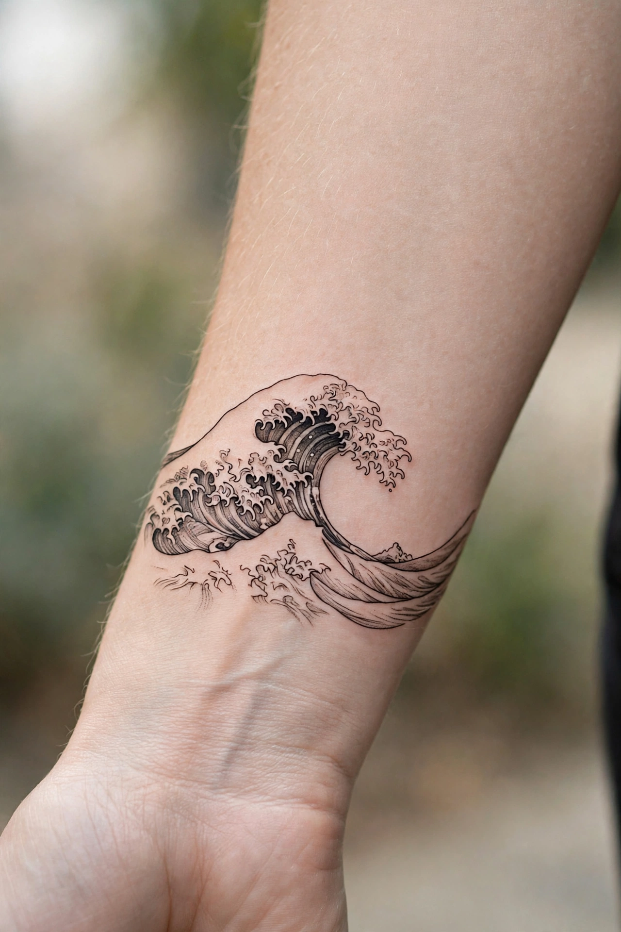 Vintage compass with latitude coordinates on a woman's forearm
