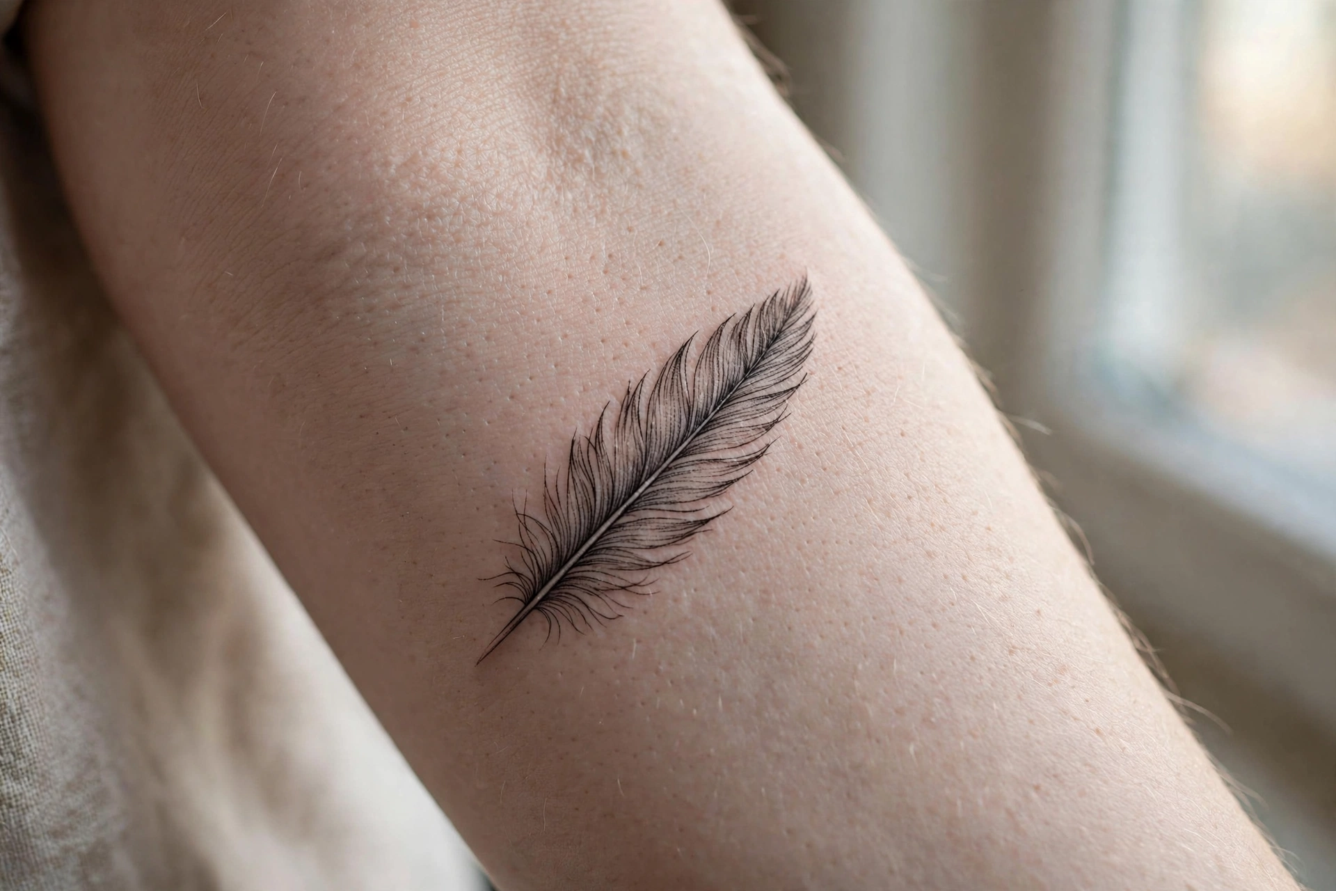 Detailed dragonfly with iridescent wings on a woman's forearm