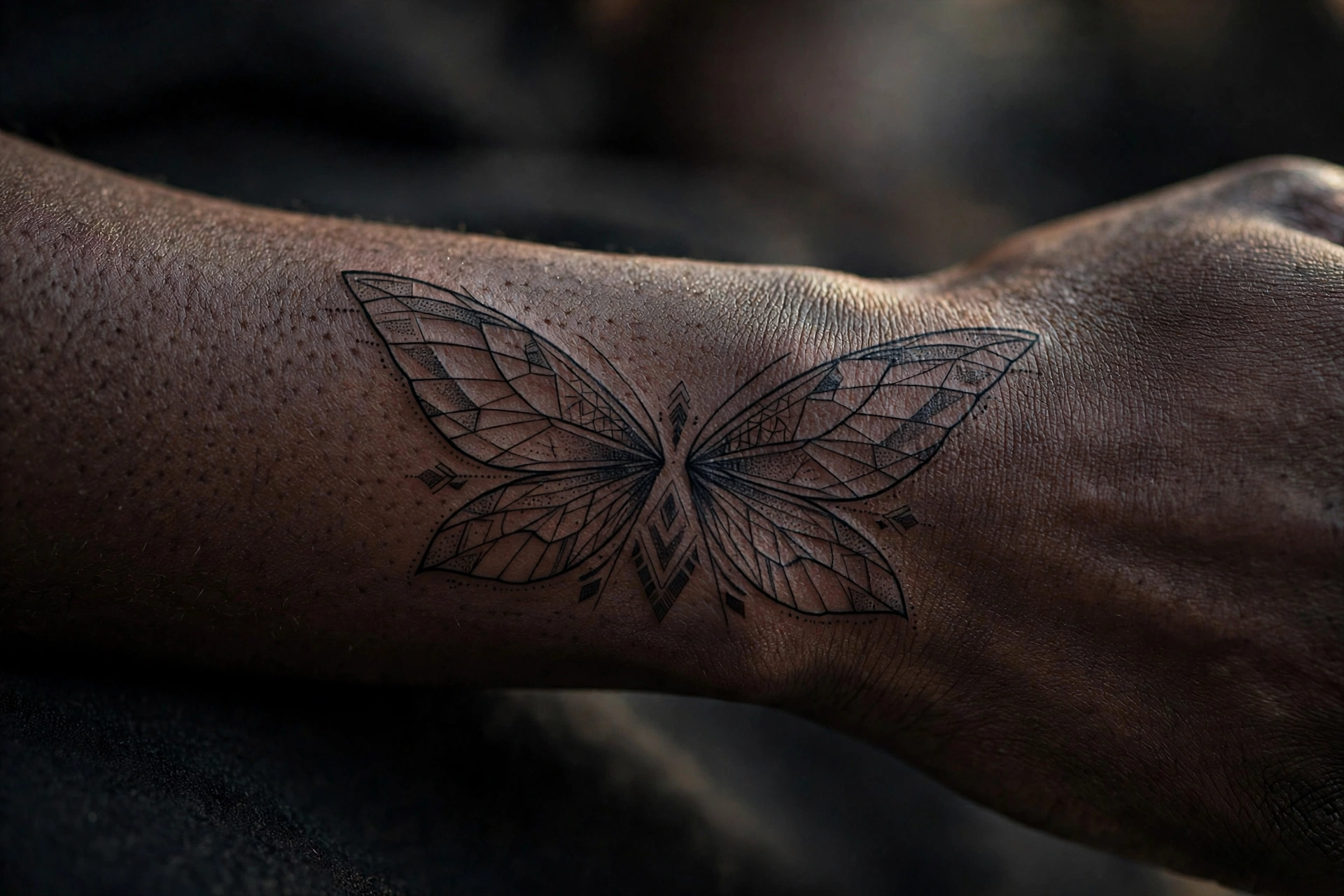 Fairy wings girly tattoo idea on the shoulder blades