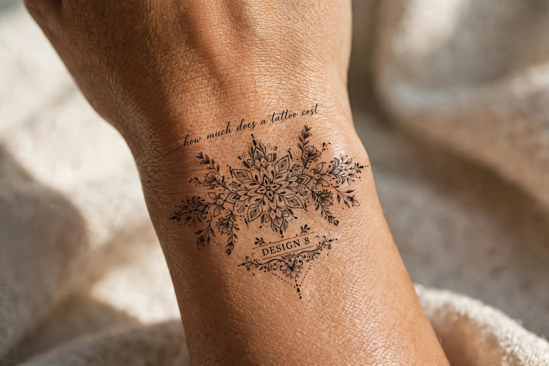 Tattoo price consultation in a clean professional studio environment