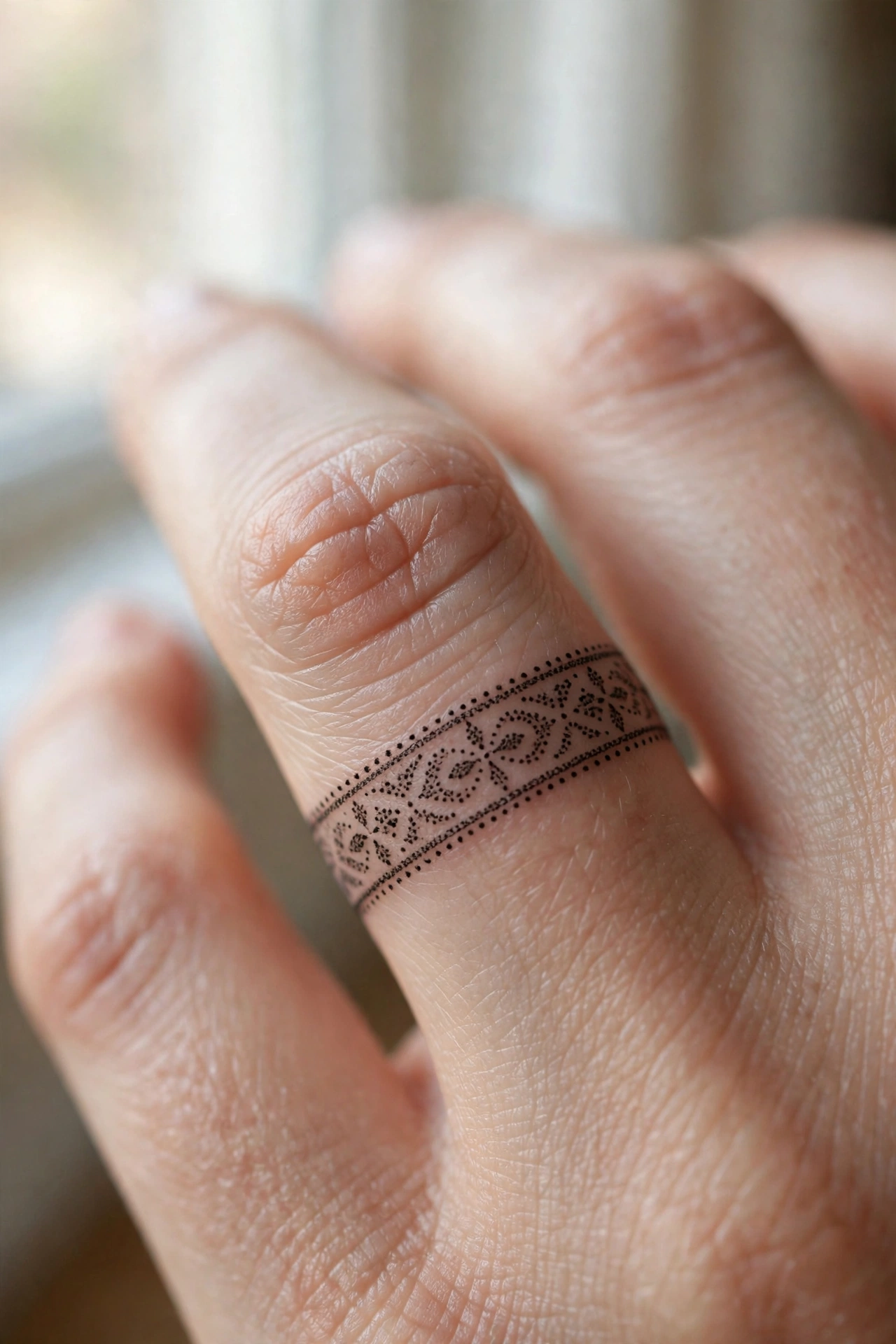 Dice dot patterns tattooed on knuckles like rolling dice