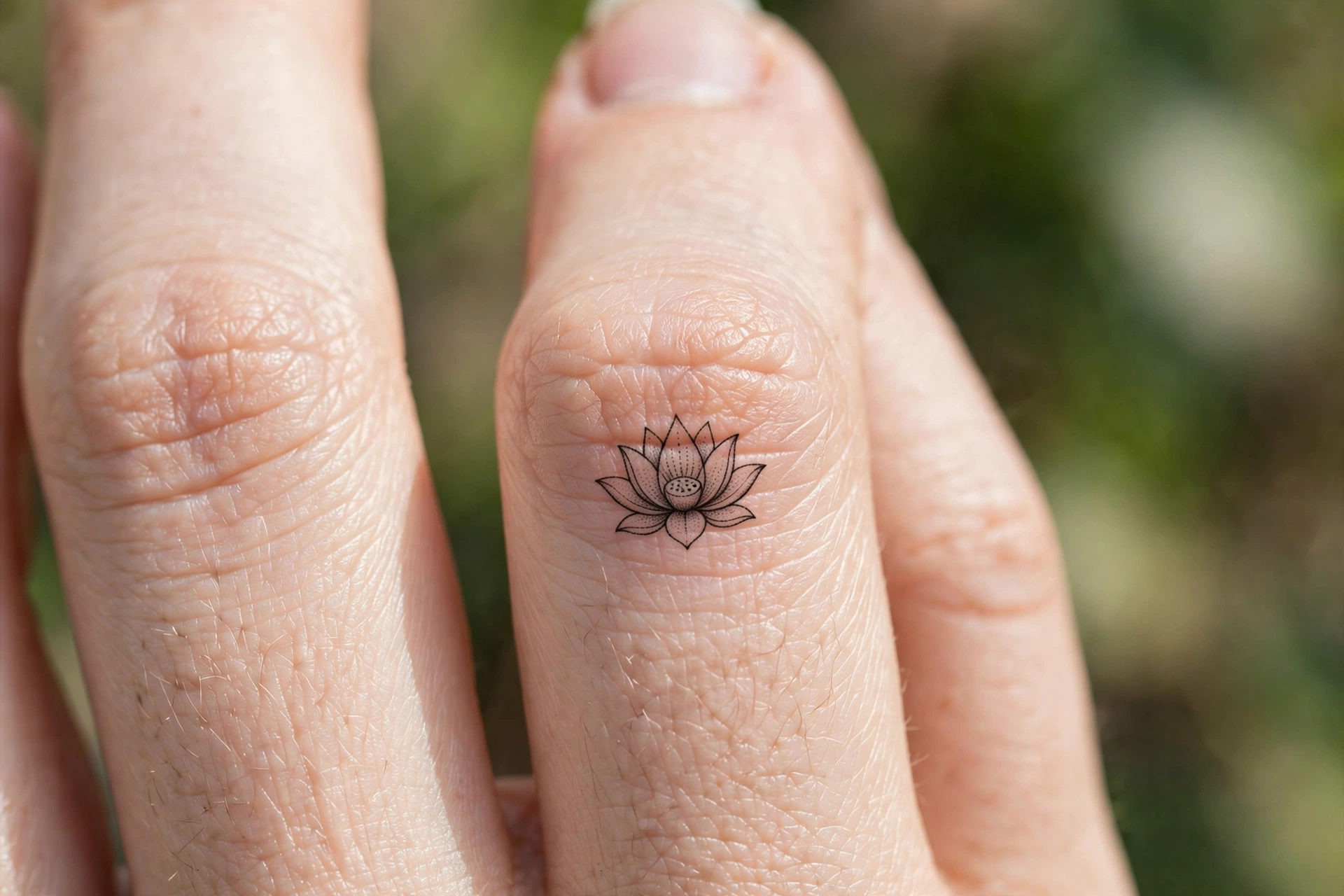 Miniature crown tattoos sitting on each knuckle