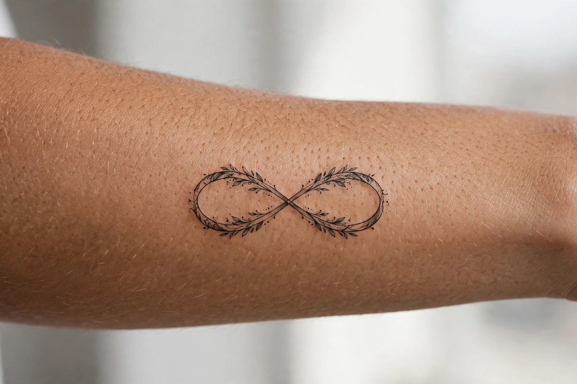 Matching infinity loop tattoos for couples on wrists