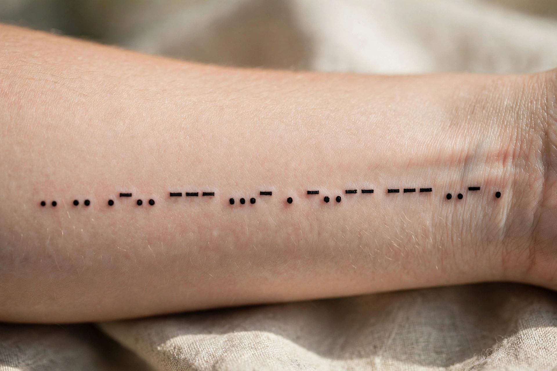 I love you in morse code matching couple tattoo