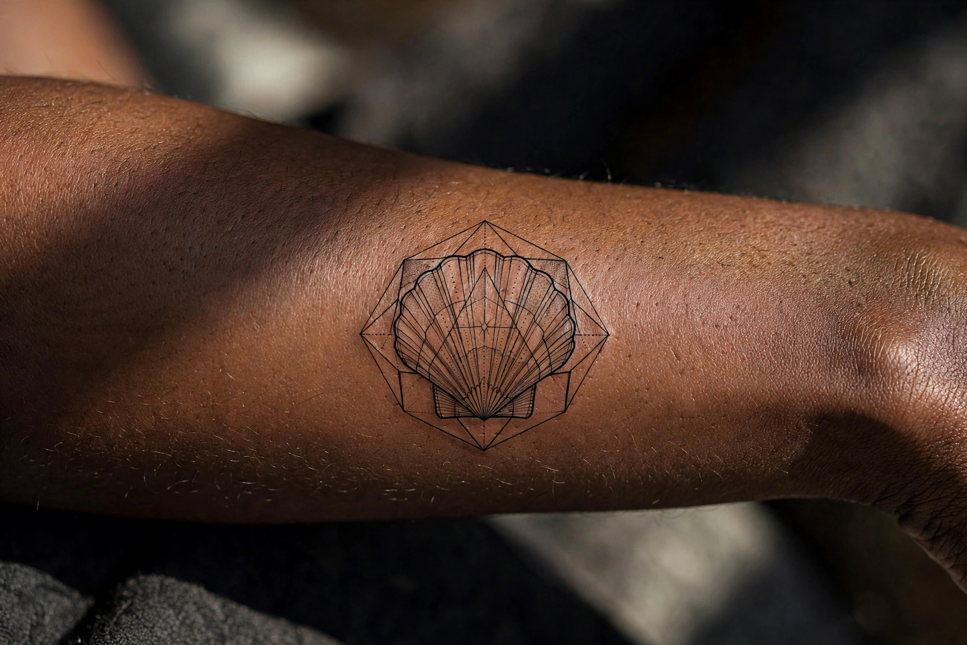 Aphrodite seashell Greek mythology tattoo design