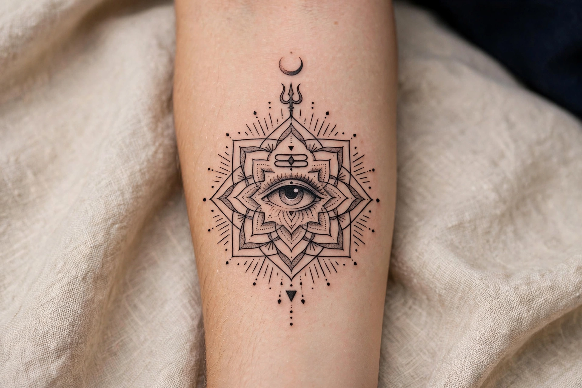 Shiva third eye Hindu mythology tattoo idea