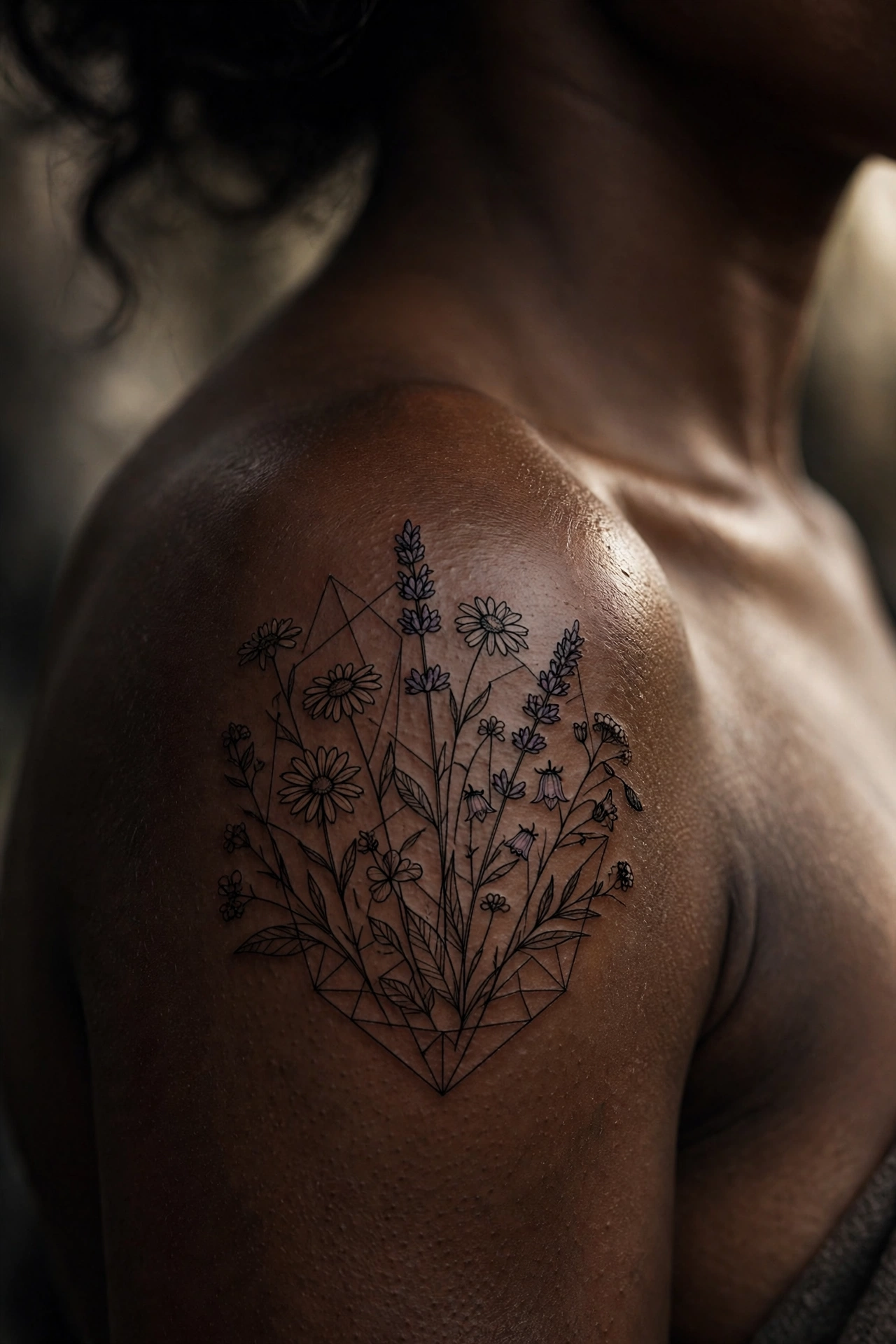 Wildflower meadow with butterflies tattoo