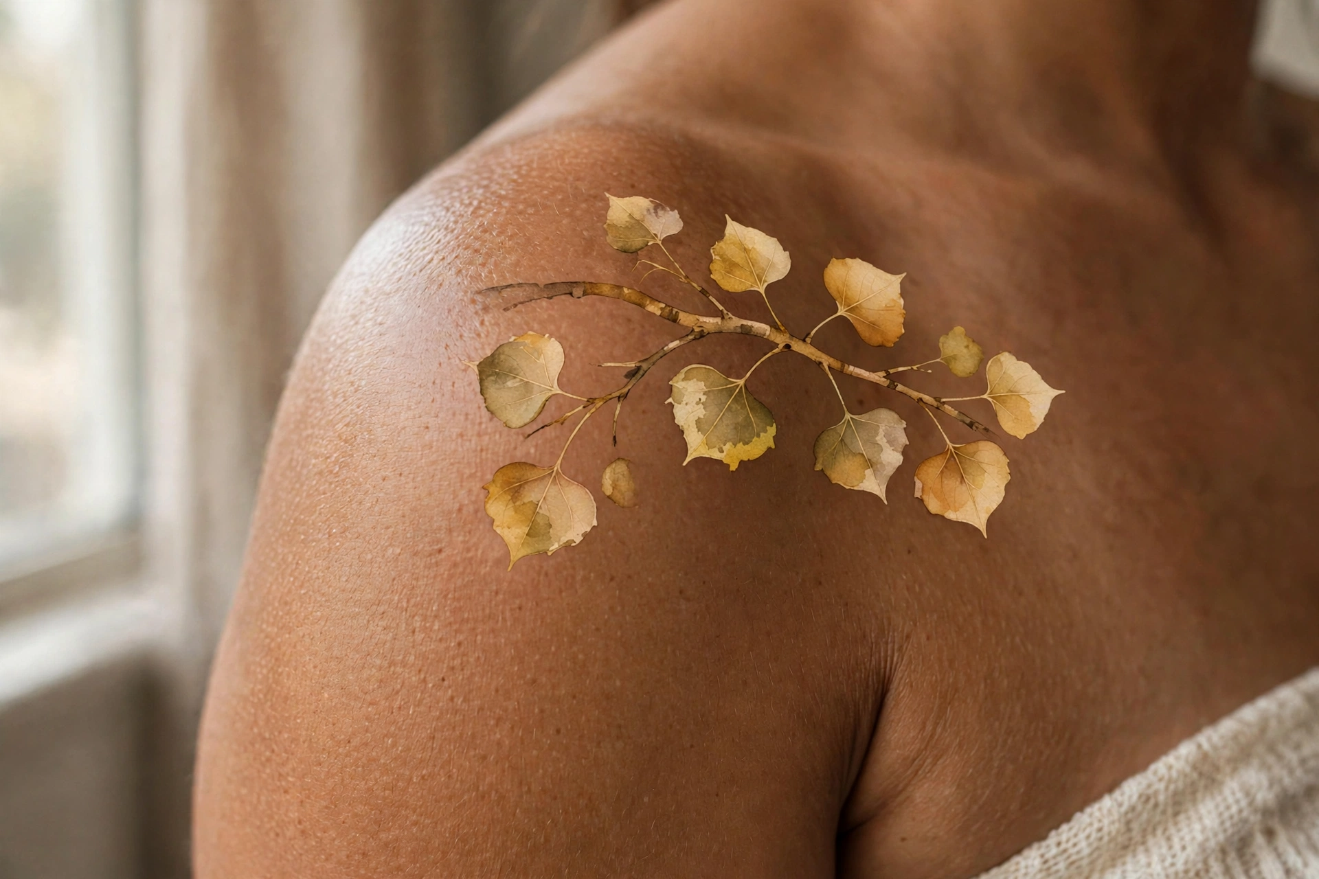 Aspen grove in autumn gold tattoo