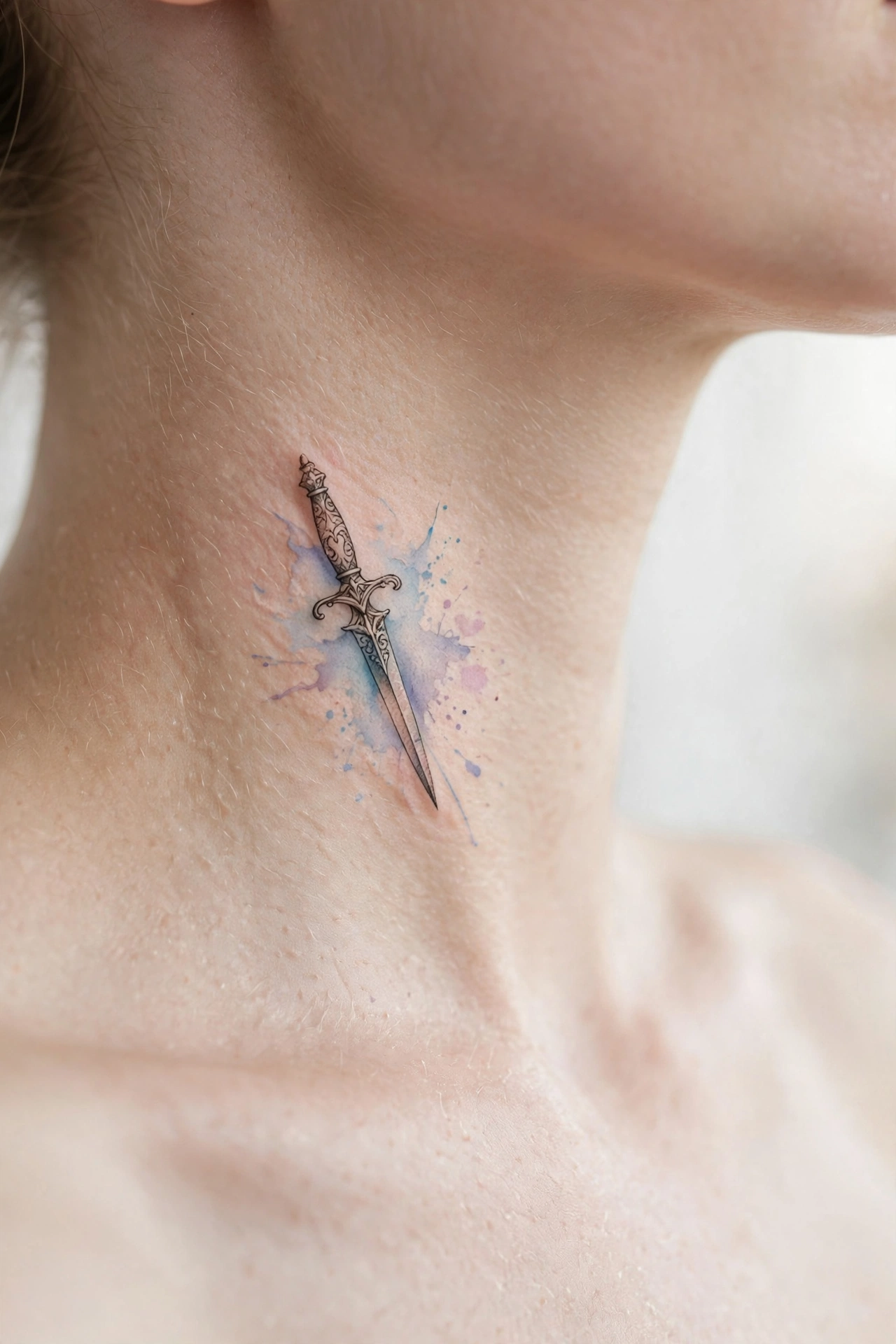 Lush peony flower tattoo on a woman's nape