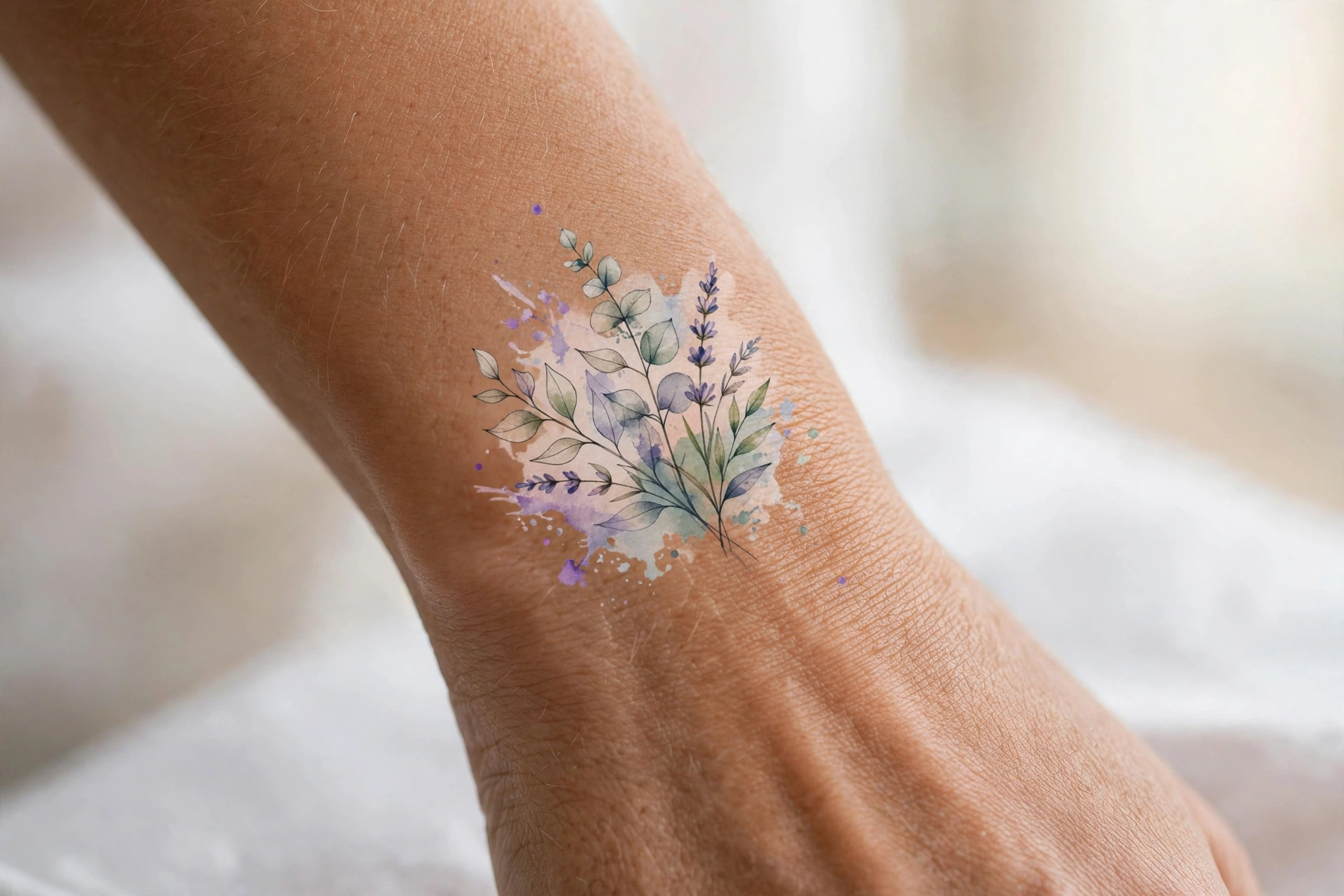 Gently washing a new tattoo with mild fragrance-free soap and lukewarm water