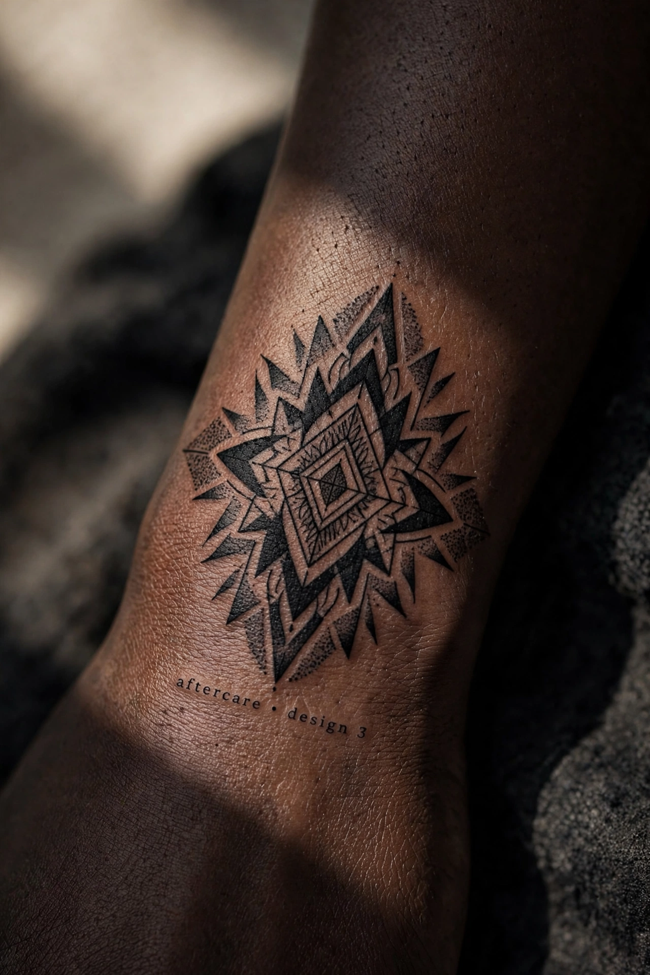 Tattoo peeling naturally during healing week with flakes lifting off