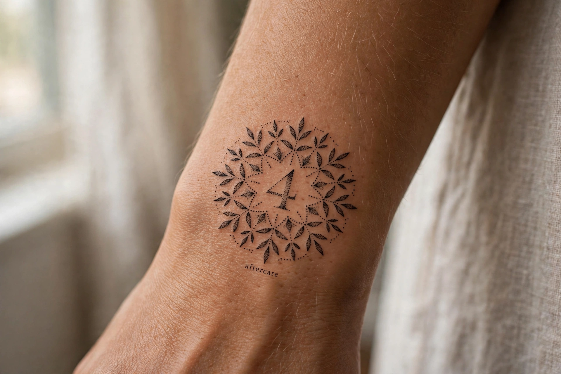 Fully healed vibrant tattoo after proper four week aftercare routine