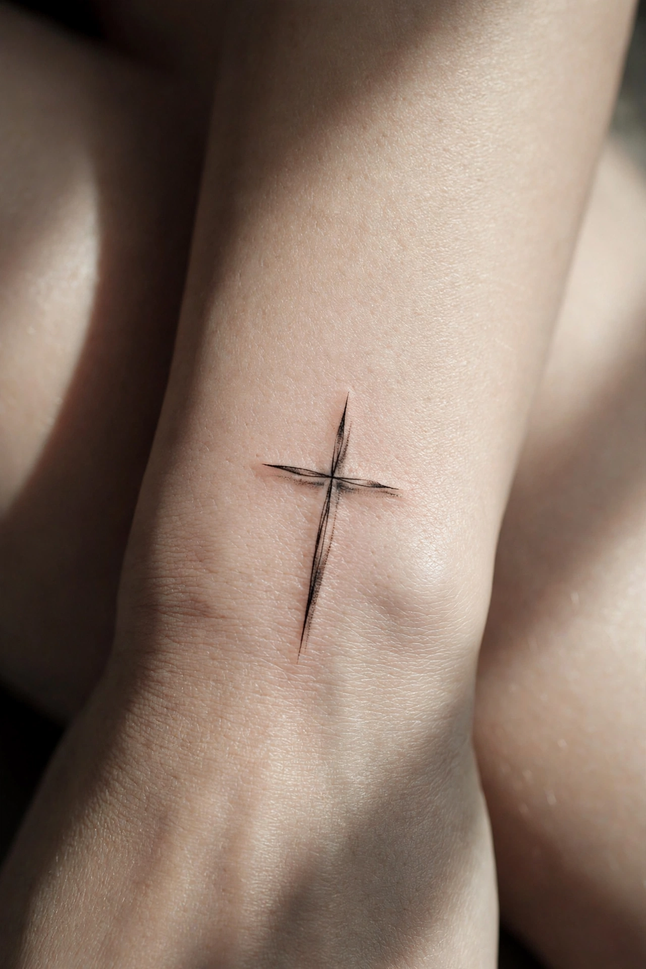 Daisy chain ring tattoo encircling a woman’s wrist