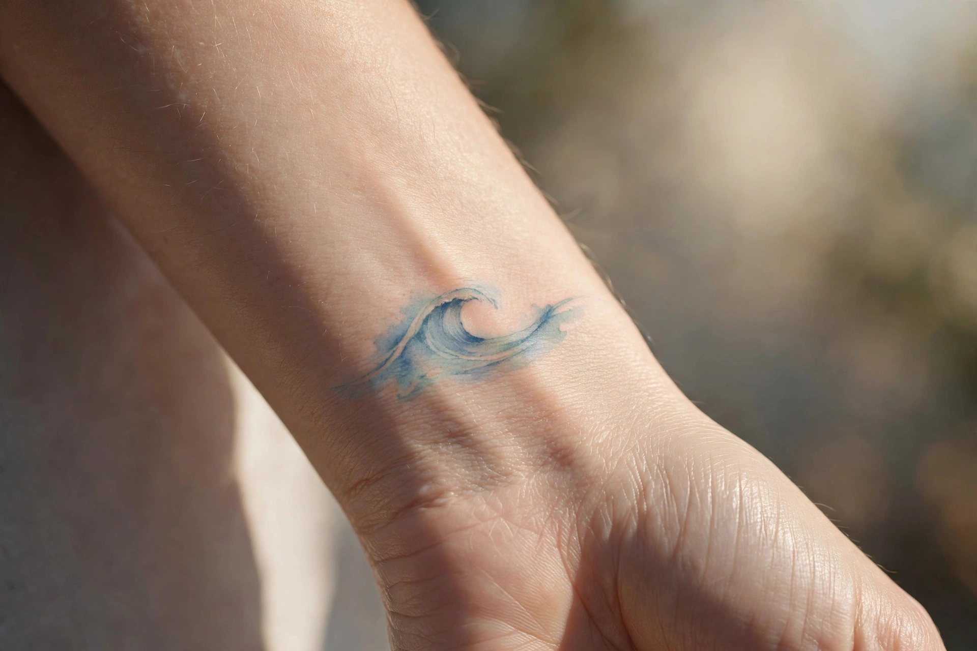 Mini moon phases band tattoo around a woman’s wrist