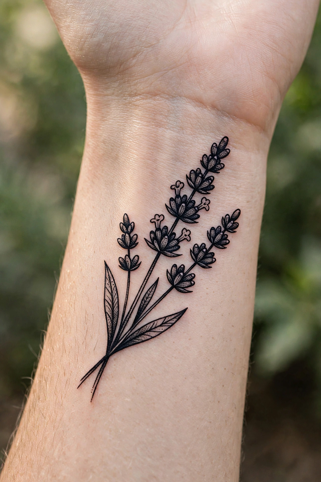 Tiny lightning bolt tattoo on a woman’s wrist