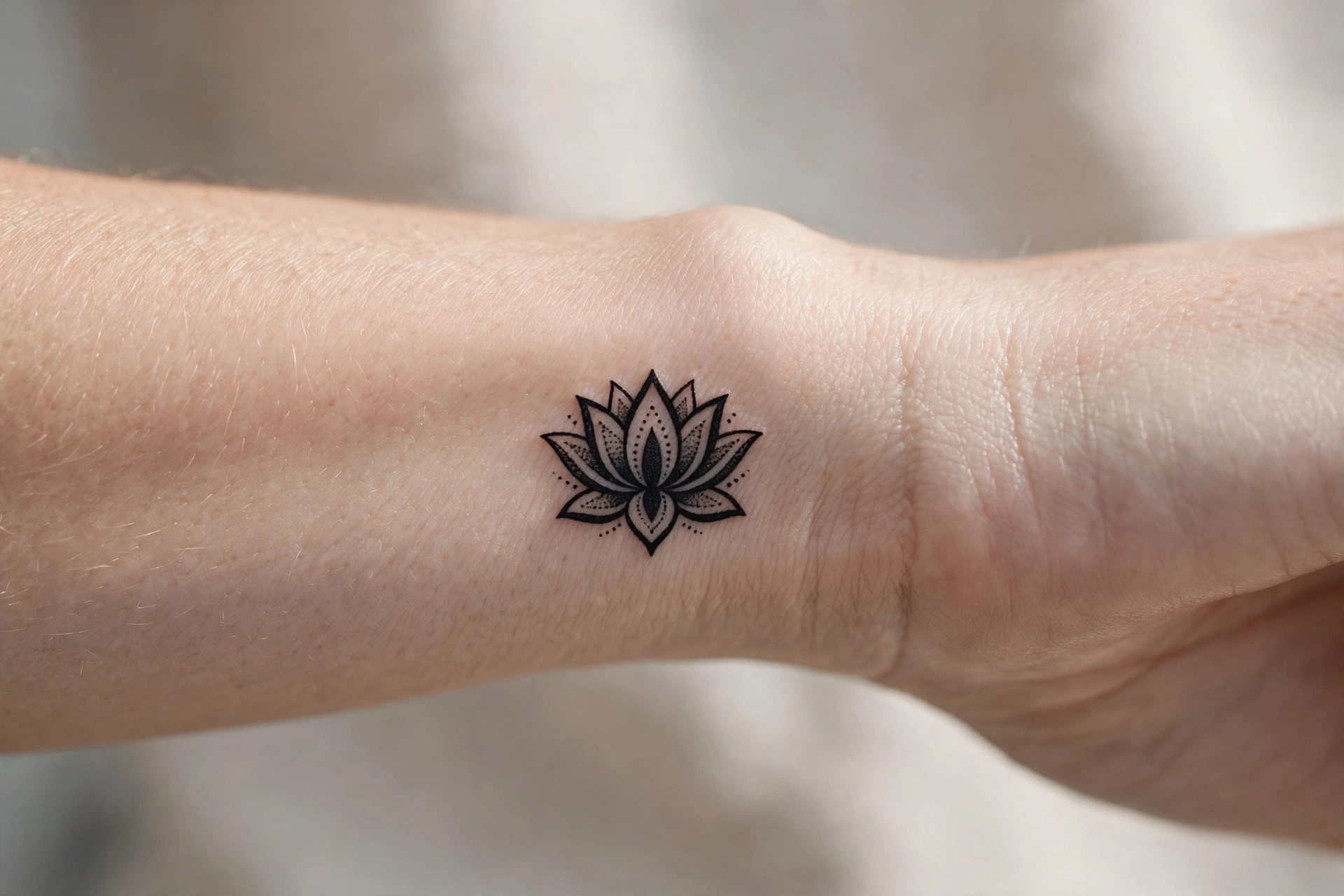 Thin barbed wire band tattoo around a woman’s wrist